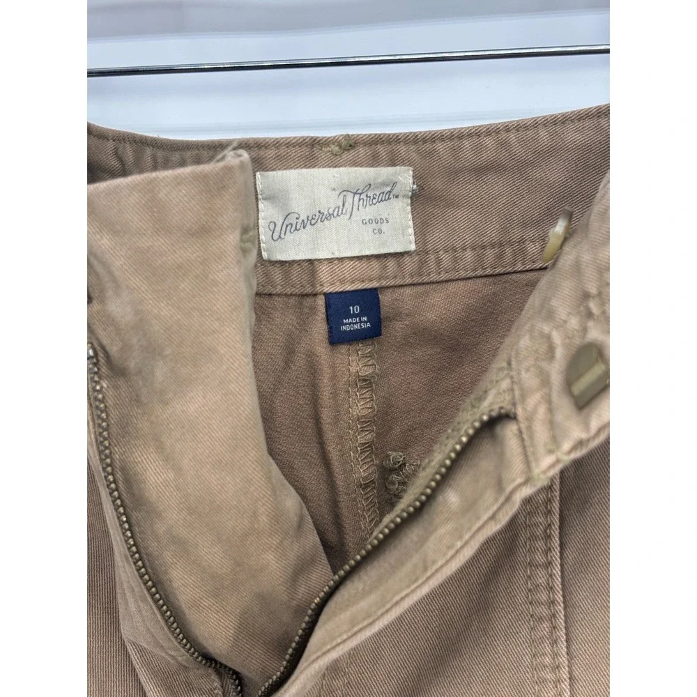 Universal Thread Womens High Rise Khaki Utility Chino‎ Shorts Tan Size 10 NWT